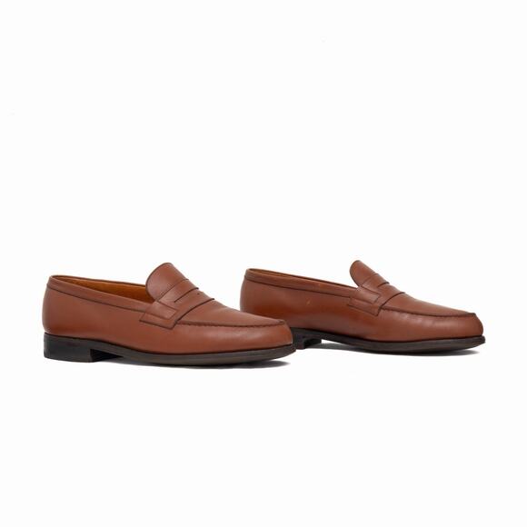 1k.$ J.M. Weston 180 Penny Loafers Brown Leather Handmade France UK 9.5 US 10.5E main image 6